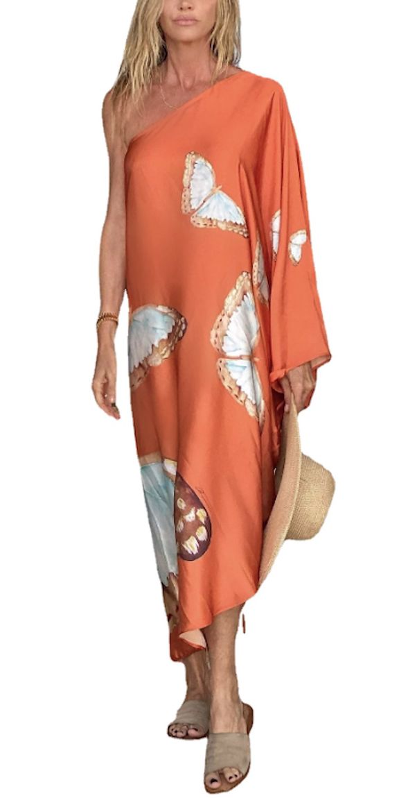 Caftano Lungo Donna Spiaggia - Vestito Copricostume Floreale In Rayon - Boho Chic - Foto 7