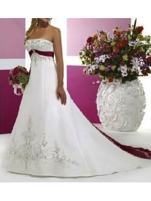 Abito da sposa Satin Ricamato 2 colori 00105