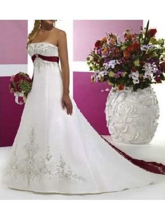 Abito da sposa Satin Ricamato 2 colori 00105