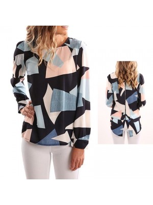 Maglia Donna Maniche Lunghe Autunno Fantasia Geometrica 330030