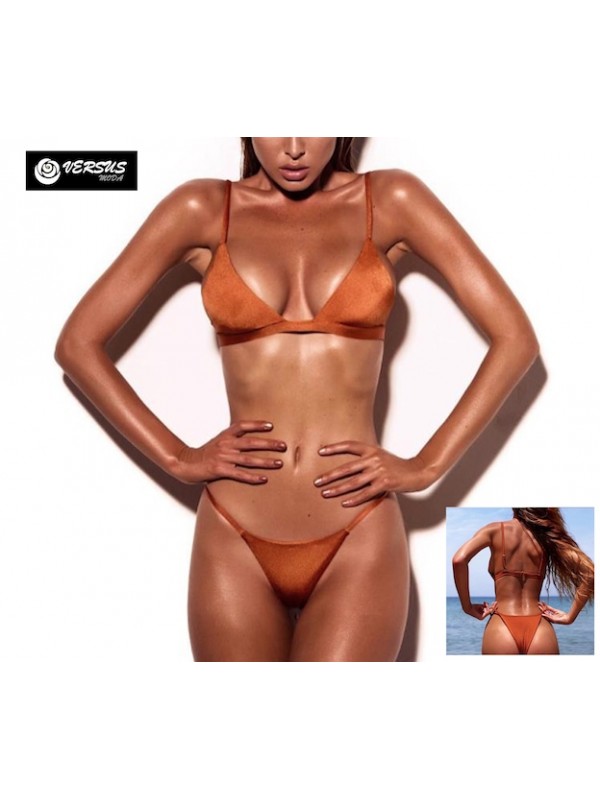 Bikini 2 Pezzi Donna Con Reggiseno A Banda Imbottito - Righe Blu, Taglie Varie, Small