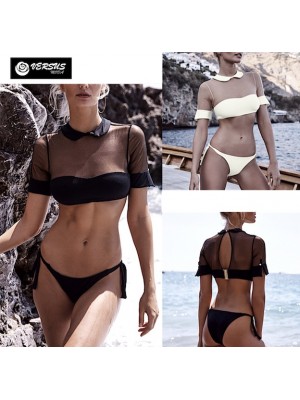 Costume Top T-Shirt 2 Pezzi Bikini Mare Moda Donna 550075