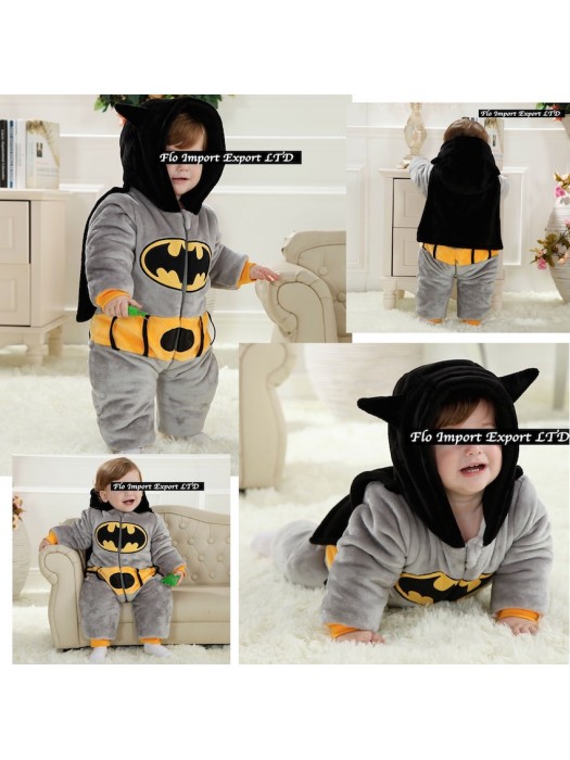 Batman Costume Carnevale Calda Tuta Pile Imbottita BATBABY01