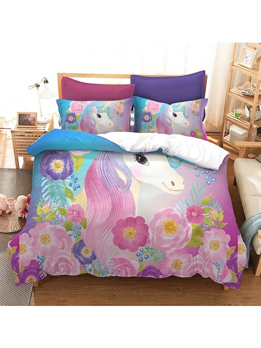 Unicorno Set Letto Copri Piumone Federe Copripiumone BED0080