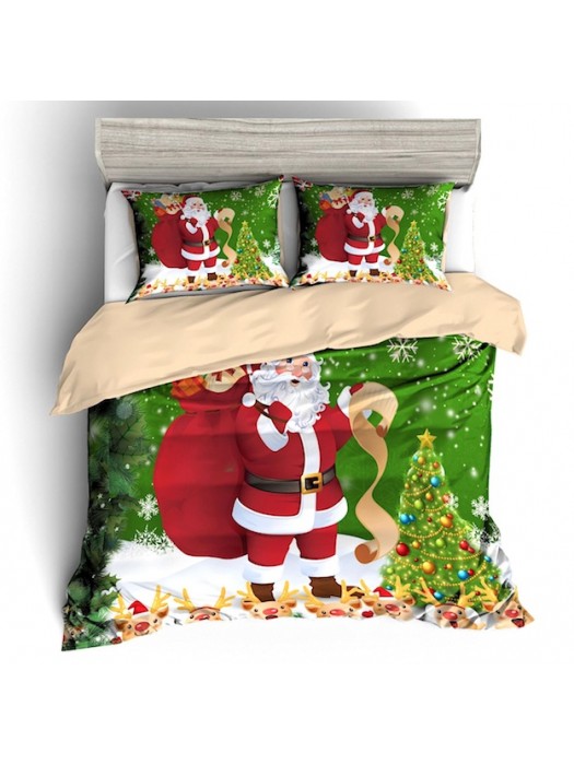 Babbo Natale Set Letto Copri Piumone Federe Copripiumone BED0090