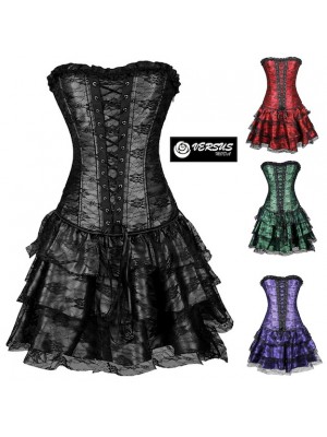 Corsetto Bustino Burlesque Gotico Vestito Spettacolo BURLQ05