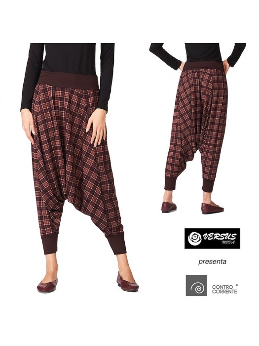 Pantaloni Donna alla Turca Invernali Fantasia Quadri CC-SQR052B3