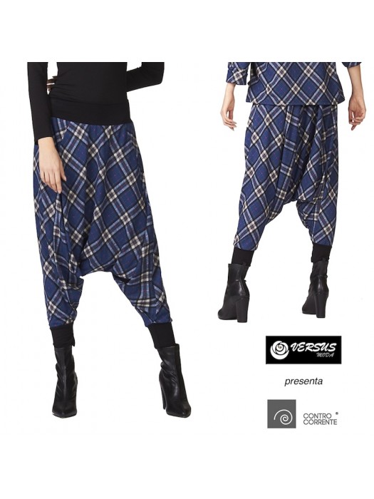 Pantaloni Donna alla Turca Invernali Fantasia Quadri CC-SQR052H1