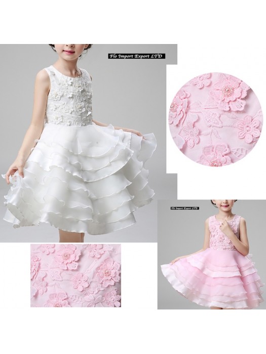 Vestito Bambina Abito Cerimonia Fiori Elegante CDR060 