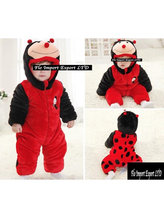 Coccinella Costume Carnevale Calda Tuta Pile Imbottita COCC01