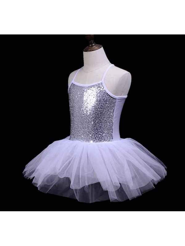 FYMNSI Vestito Da Ballo Per Bambine Con Paillettes: Abito Da Balletto Principessa Per Danza Classica, 3-10 Anni
