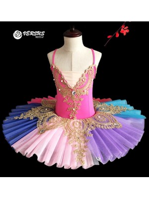 Vestito Tutù Multicolor Saggio Danza Bambina Ragazza DANC149