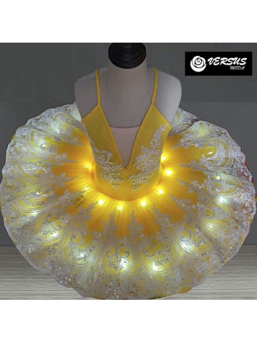 Vestito Tutù Luci LED Saggio Danza Bambina Donna DANC152