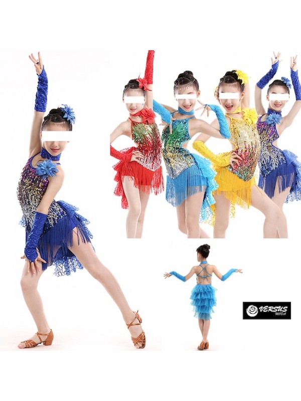 SEAUR Abito Danza Latina Per Bambine: Tutù Glitterato In Rete, Morbido E Leggero