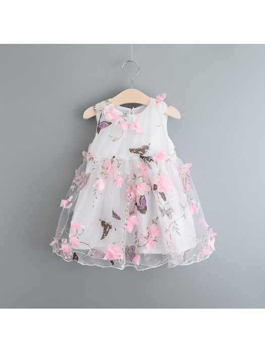 Vestito Bambina Estate Farfalle Fiori DG0012