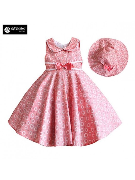 Vestito Bambina Abito e Cappello Fiori DGZF010B