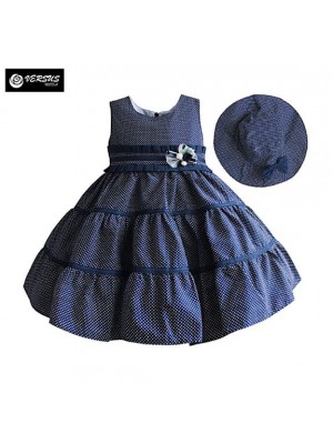 Vestito Bambina Abito con Cappello Pois DGZF019B