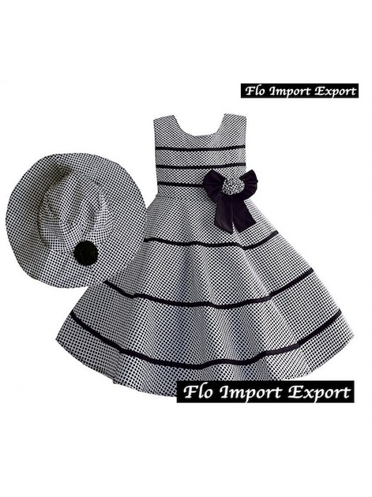 Vestito Bambina Abito e Cappello Party Cerimonia DGZF023