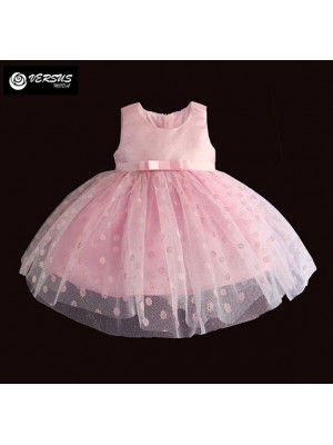 Vestito Bambina Abito Cerimonia Tulle Ricamato DGZF030B