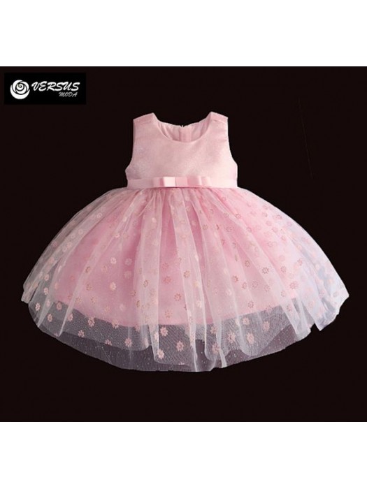 Vestito Bambina Abito Cerimonia Tulle Ricamato DGZF030B