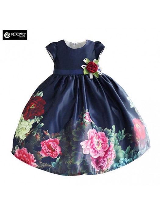 Vestito Elegante Cerimonia Abito Bambina Fiori DGZF038B