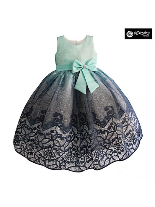 Vestito Bambina Abito Cerimonia Compleanno Tulle Pizzo DGZF053B