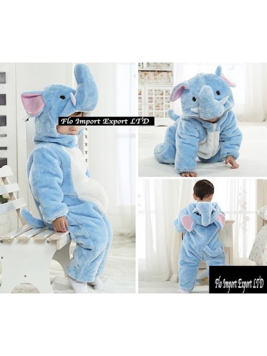 Elefante Costume Carnevale Calda Tuta Pile Imbottita ELEF01