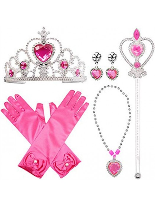 Frozen Vestiti Carnevale Elsa Set Accessori Fucsia FROEL02