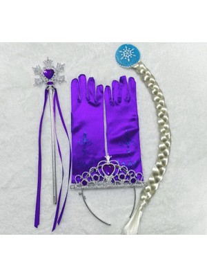 Frozen Vestiti Carnevale Elsa Set Accessori Viola FROEL03