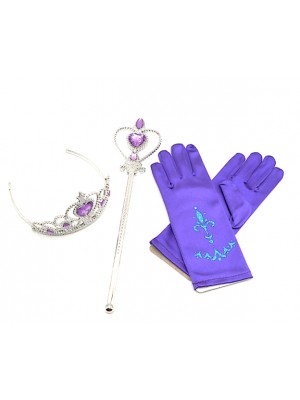 Frozen Vestiti Carnevale Elsa Set Accessori Viola FROEL04