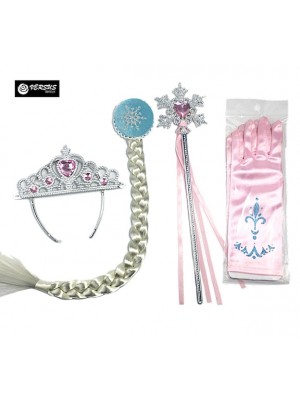 Frozen Vestiti Carnevale Elsa Set Accessori FROEL12