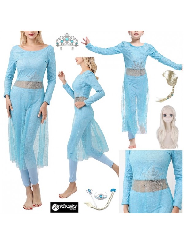 Simil Frozen 2 Pezzi Vestito Carnevale Elsa FROWOM03