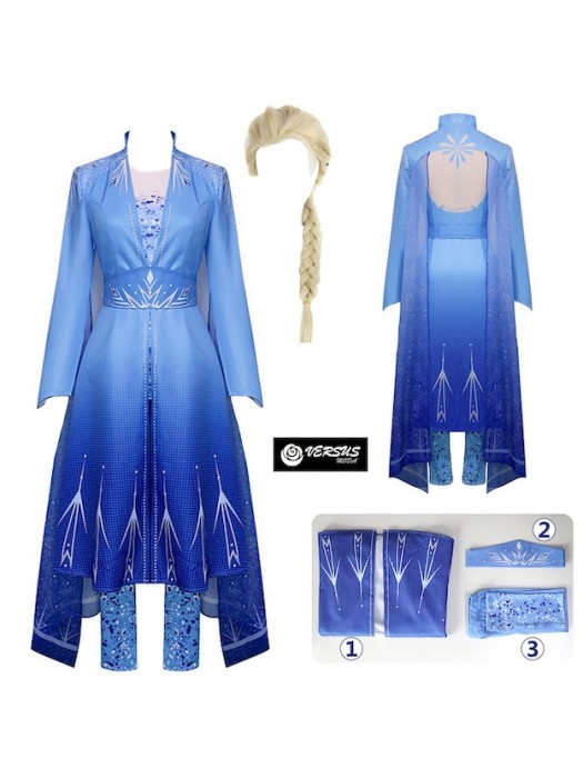 Frozen 2 pz Elsa Vestito Costume Carnevale Donna FROWOM06