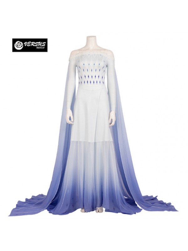 Frozen 2 pz Elsa Vestito Bianco Costume Carnevale Donna FROWOM08
