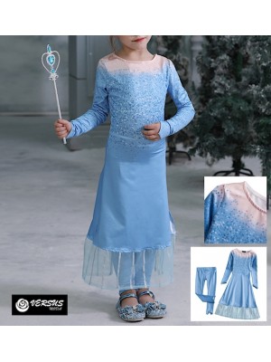 Simil Frozen 2 pz Vestito Carnevale Elsa Cosplay Costume FROZ001