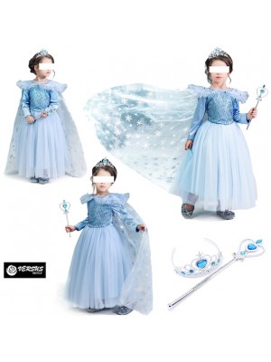 Simil Frozen 2 Vestito Carnevale Elsa Cosplay Costume FROZ004