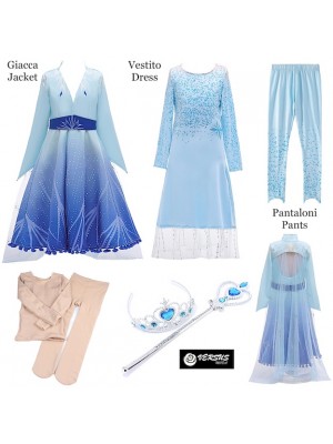 Simil Frozen 2 Vestito Carnevale Elsa Cosplay FROZ007