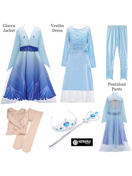 Simil Frozen 2 Vestito Carnevale Elsa Cosplay FROZ007