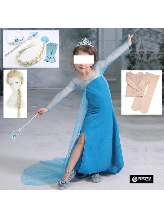 Simil Frozen Vestito Carnevale Elsa Cosplay FROZ010
