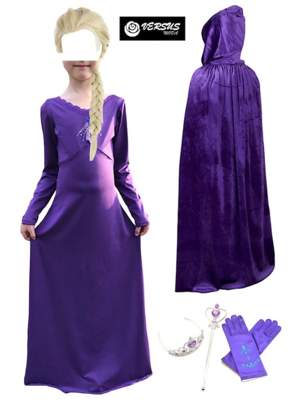 Simil Frozen 2 Vestito Carnevale Elsa Viola FROZ012