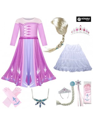 Simil Frozen Vestito Carnevale Elsa Cosplay FROZ016