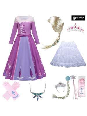 Simil Frozen Vestito Carnevale Elsa Cosplay FROZ016B