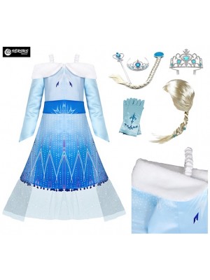 Simil Frozen 2 Vestito Pellicciotto Carnevale Elsa FROZ032