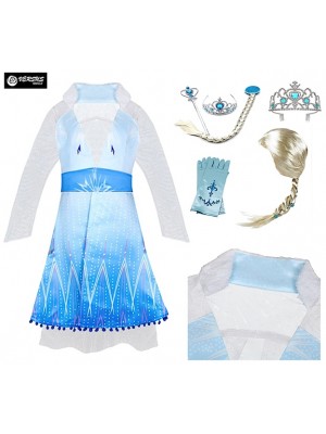 Simil Frozen 2 Vestito Pellicciotto Carnevale Elsa FROZ033