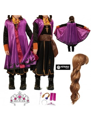 Simil Frozen Vestito Carnevale Anna Viaggio Costume FROZ035