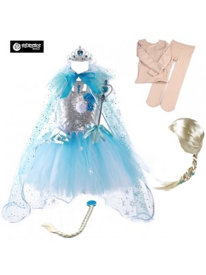 Simil Frozen Vestito Tutù Carnevale Elsa FROZ038
