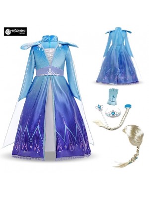 Simil Frozen Vestito 2 Veli Carnevale Elsa FROZ045