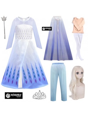 Simil Frozen Vestito Carnevale Elsa Bianco FROZ049