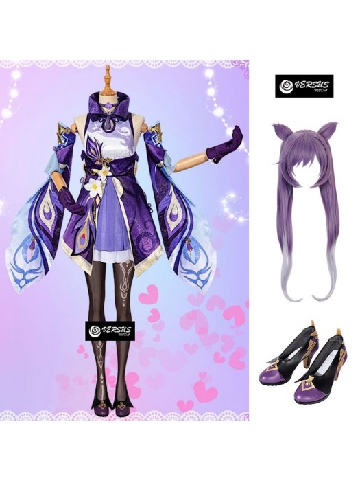 Simil Keqing Vestito Genshin Carnevale Cosplay Impact Anime Costume GENIMP02