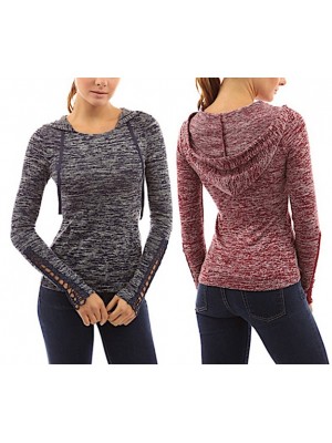 Maglia con Cappuccio Polsino Traforato Donna HODW06